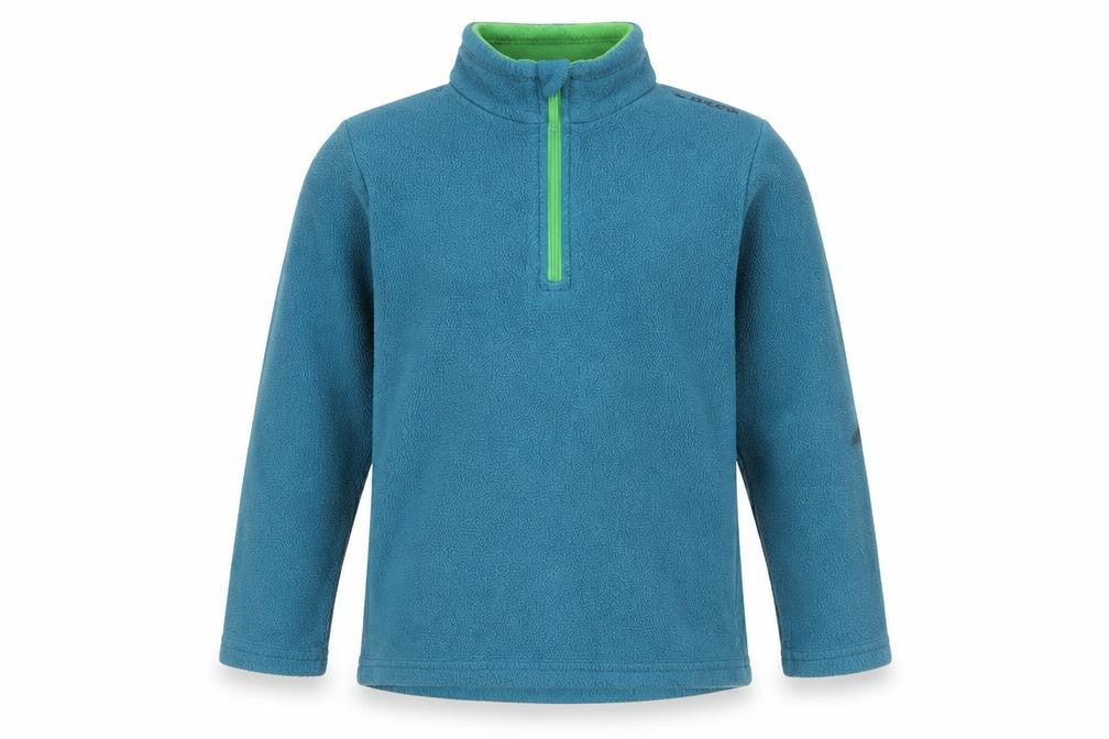 Front view of Decathlon boys’ blue fleece 1/4 zip sweatshirt, size 6