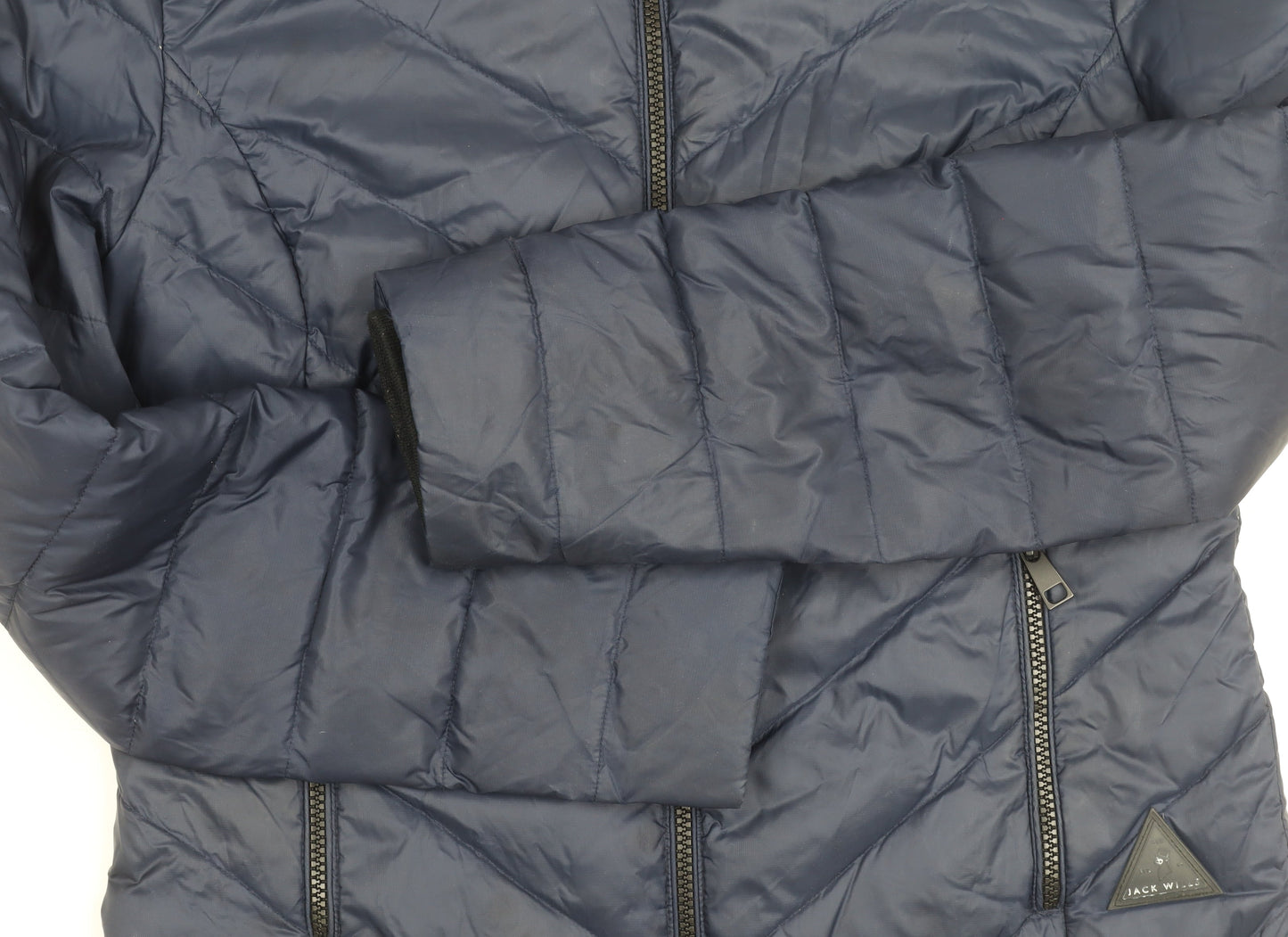 Jack Wills Women's Blue Puffer Jacket Size 10