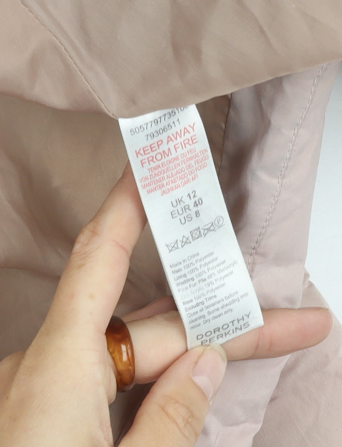 Dorothy Perkins Petite Pink Puffer Jacket Size 12