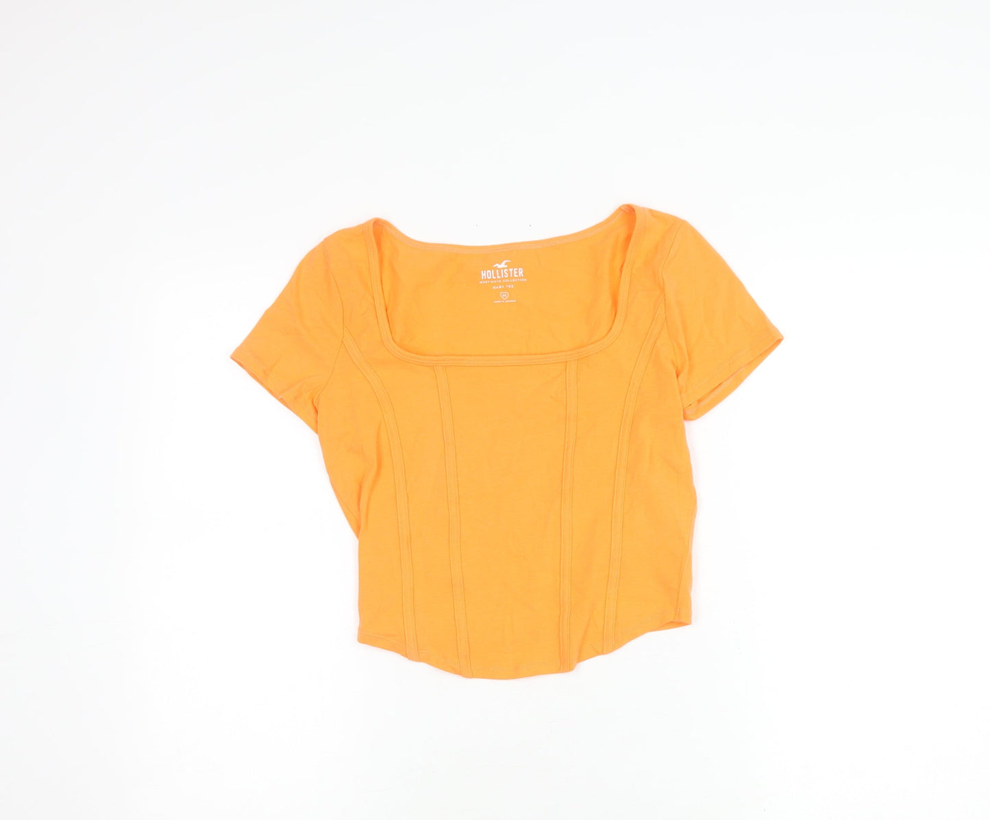 Hollister Women's Orange Square Neck T-Shirt M