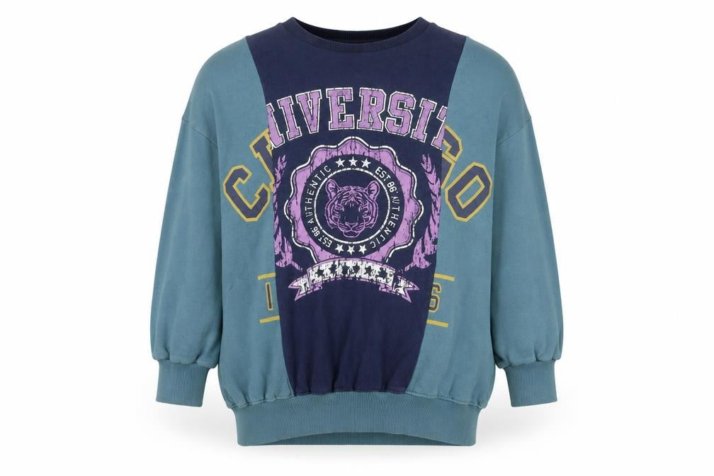 Front view of Next girls’ blue graphic sweatshirt, 11 years