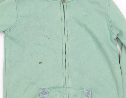 FatFace Girls Green Hooded Jacket, 12-13 Years, Relaxed Fit