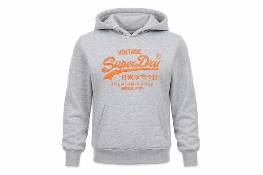 Unisex Adults UK S Regular Superdry Grey Pullover Hoodie