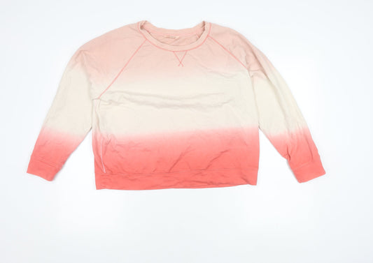 White Stuff Women's Pink Ombre Sweatshirt, UK 12