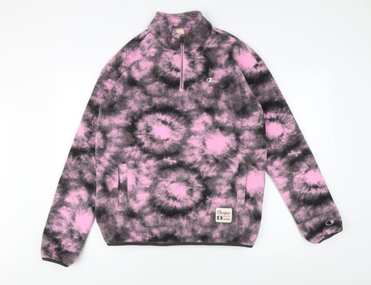 Champion Pink Tie-Dye Pullover Sweatshirt, Unisex M