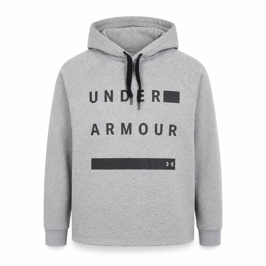Mens UK S Relaxed Under armour Grey Pullover Hoodie