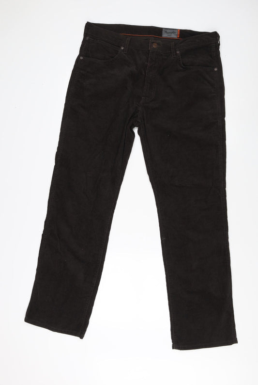 Wrangler Men's Black Corduroy Trousers W38 L32