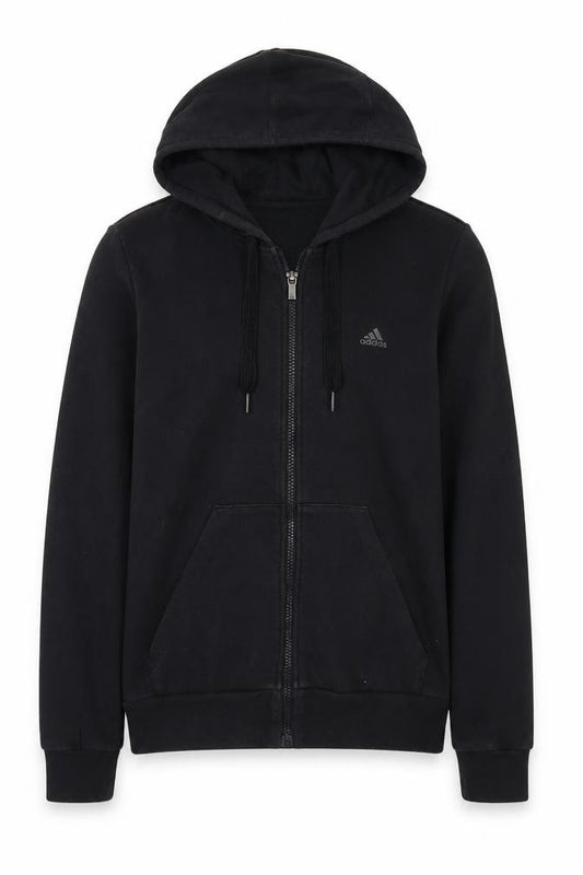 Mens UK S Regular adidas Black Full Zip Hoodie