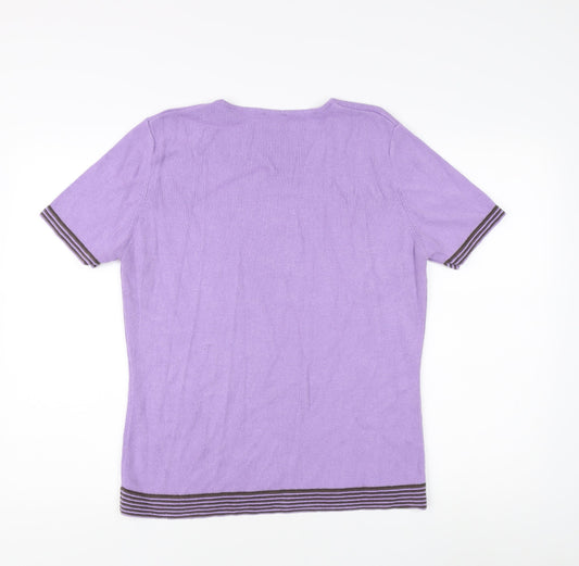Alexon Women's Purple Short Sleeve Knit Top Size 16/18