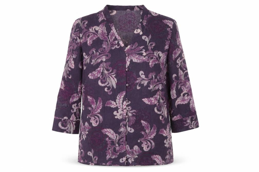 Womens UK Size 14 Jacques Vert Purple Wool Blouse