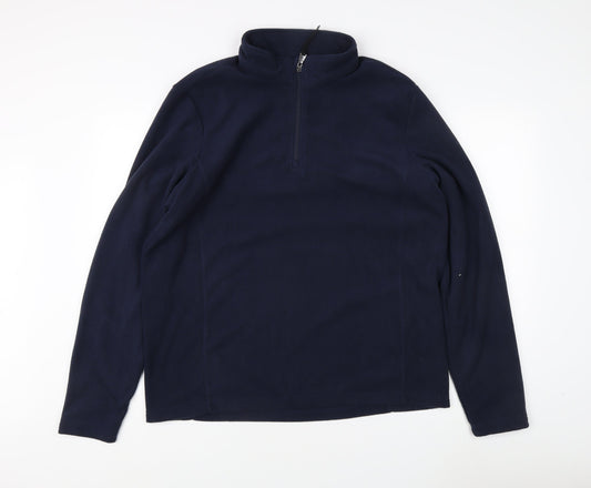 TOG24 Men's Blue 1/4 Zip Fleece Sweatshirt L