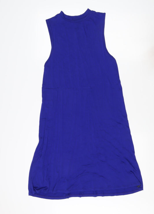 SuperDry Women's Blue Sleeveless High Neck Dress M