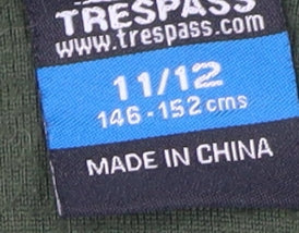 Trespass Boys Green Fleece Jacket, Size 11-12, Autumn Winter