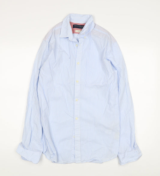 Jack & Jones Men's Blue Striped Dress Shirt S