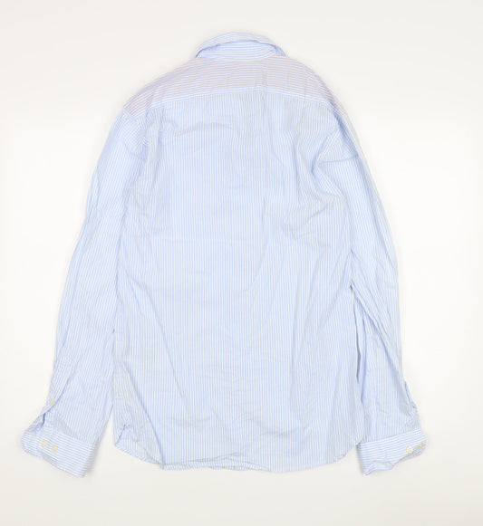 Jack & Jones Men's Blue Striped Dress Shirt S