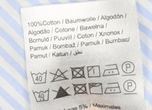 Jack & Jones Men's Blue Striped Dress Shirt S