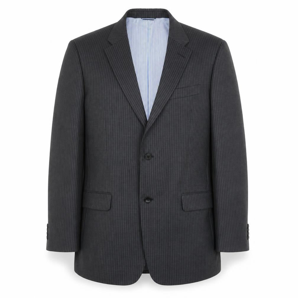 Mens 38 Chest Regular Tommy Hilfiger Grey Two-Button Suit Jacket