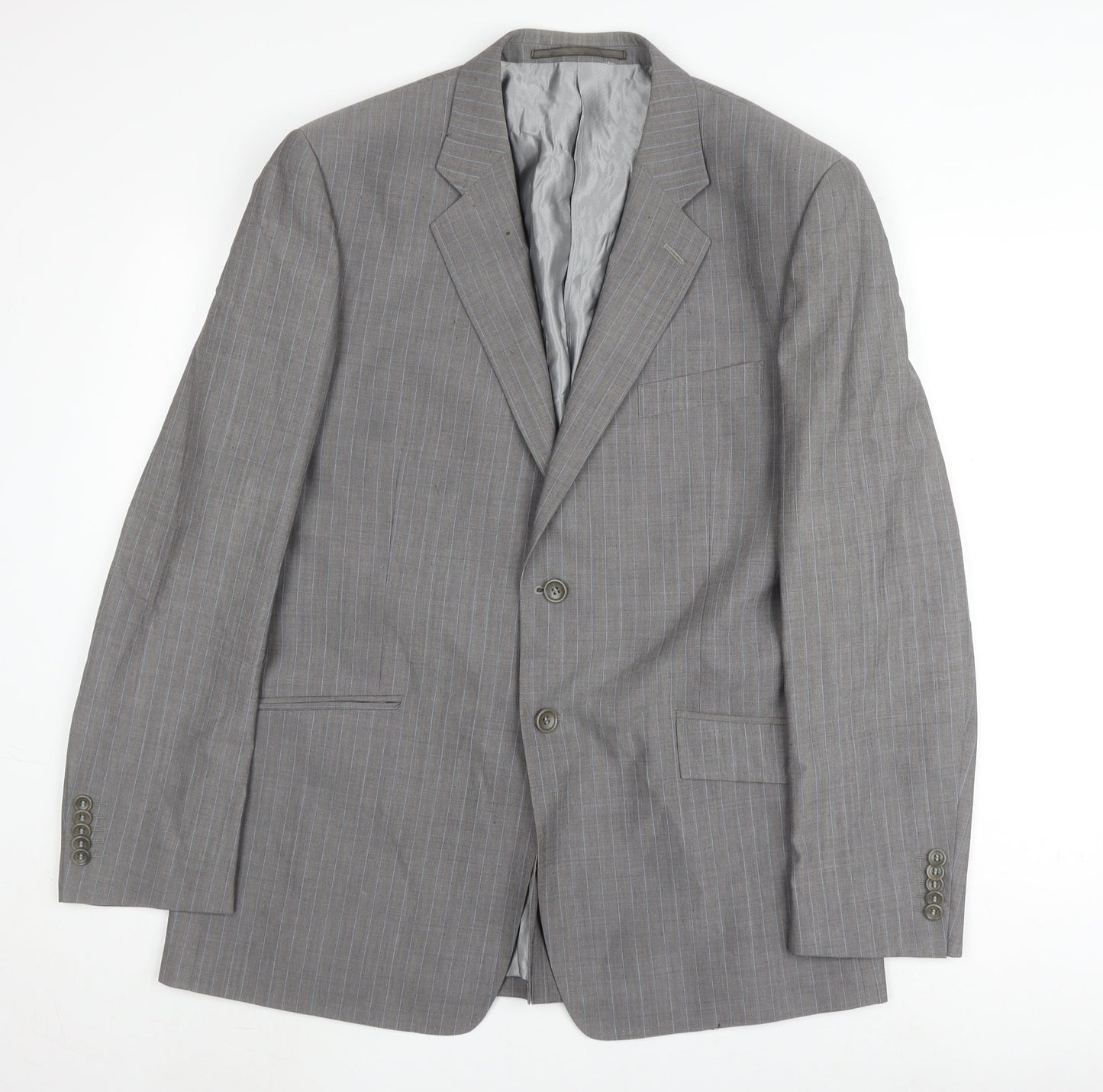 Linea Men's Grey Striped Blazer, Size 42R
