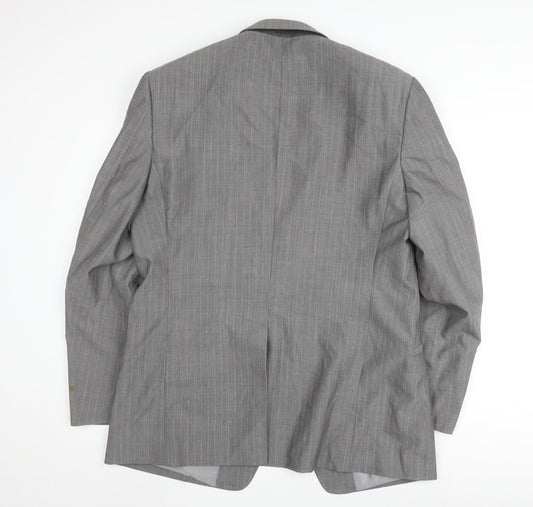 Linea Men's Grey Striped Blazer, Size 42R