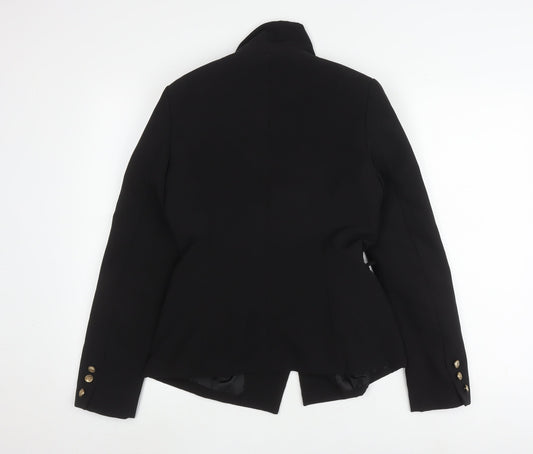 ATTENTIF Women's Black Double-Breasted Jacket Size 10