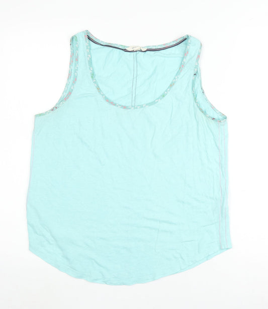 White Stuff Women's Blue Linen Tank Top - Size 12