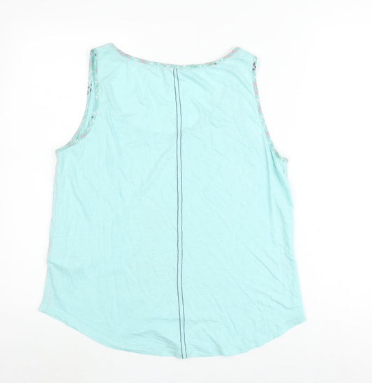 White Stuff Women's Blue Linen Tank Top - Size 12