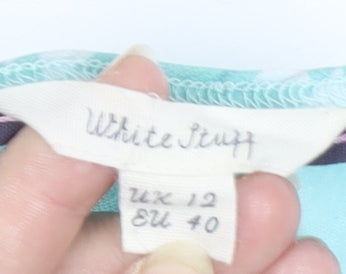 White Stuff Women's Blue Linen Tank Top - Size 12