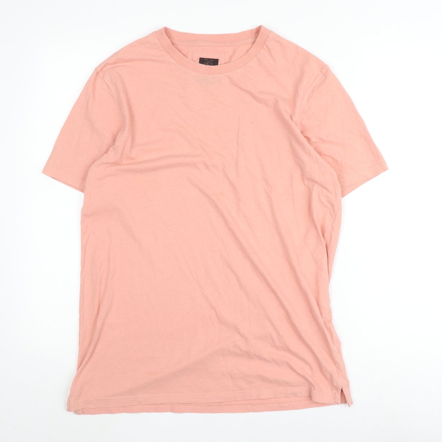 F/F Men's Pink Cotton Crew Neck T-Shirt, Size M