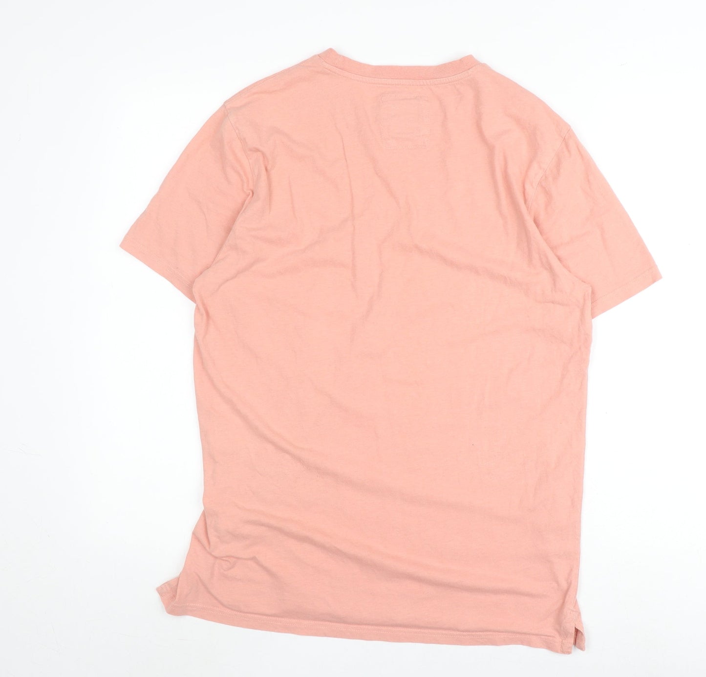 F/F Men's Pink Cotton Crew Neck T-Shirt, Size M