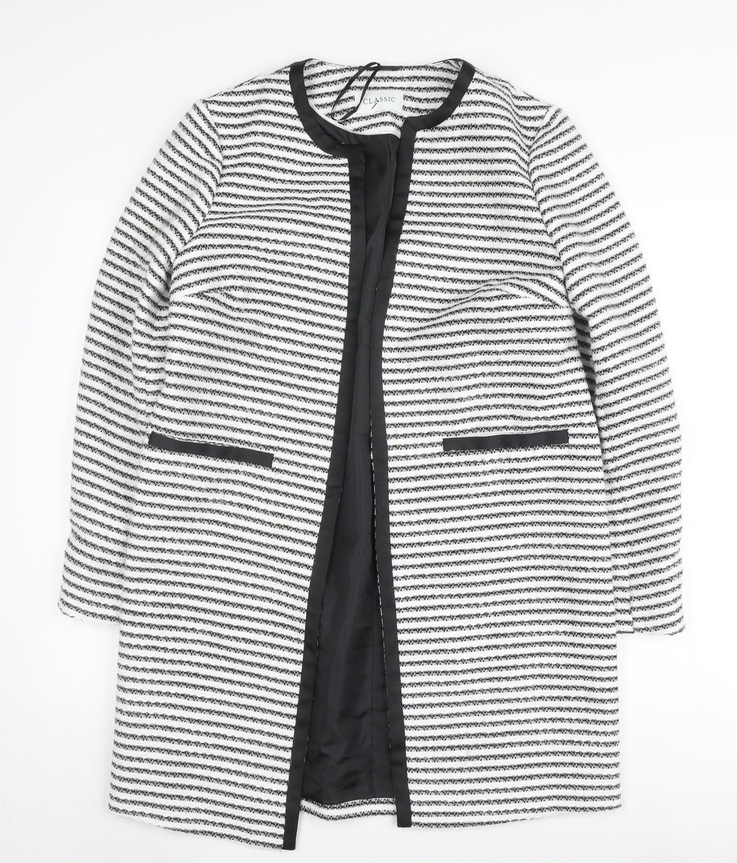 Marks and Spencer Women's Black & White Striped Jacket Size 10