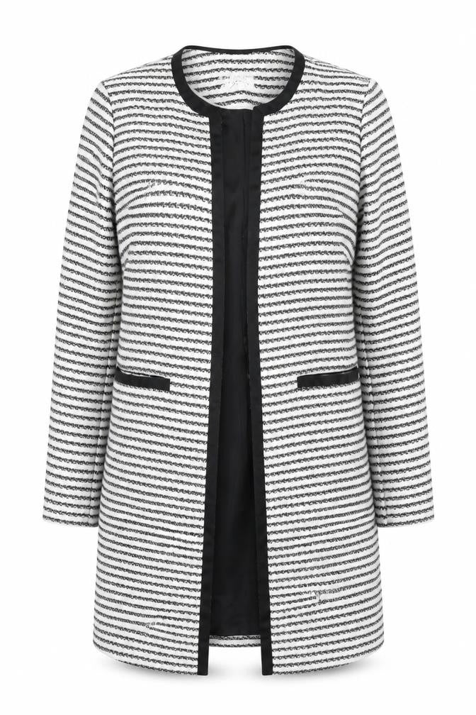 Marks & Spencer Women's Black & White Striped Jacket Size 10