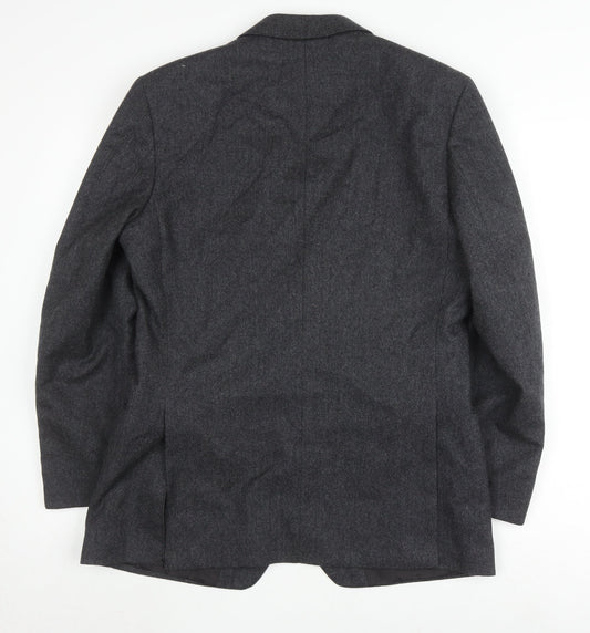 St Michael Men's Grey Wool Blazer Jacket 38S