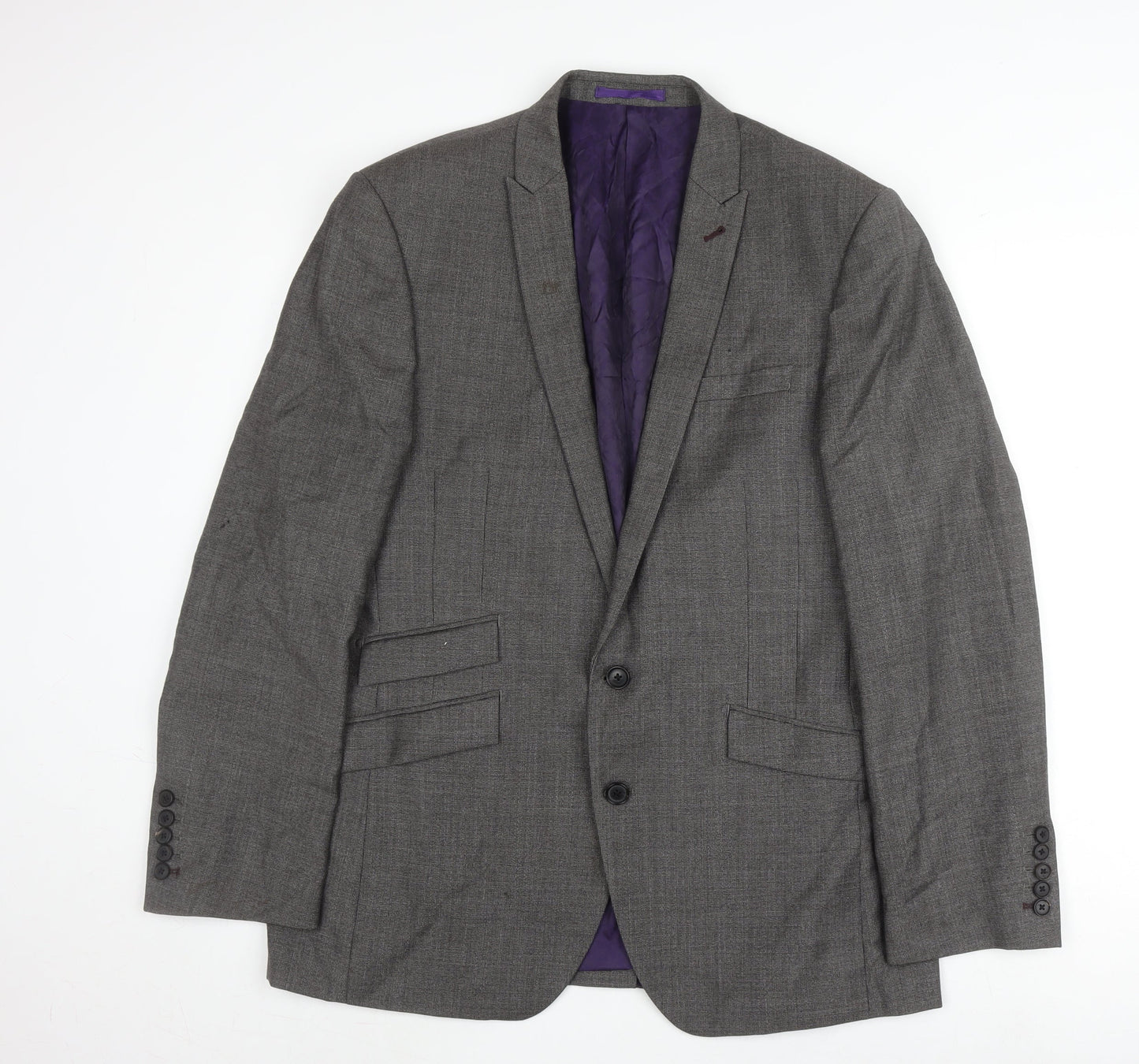Next Men's Grey Wool Blazer Jacket 40R