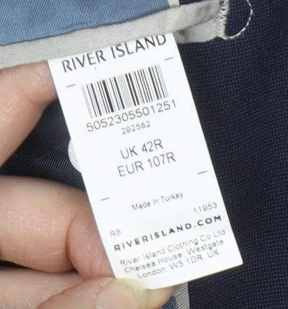 River Island Men's Blue Blazer 42 Regular