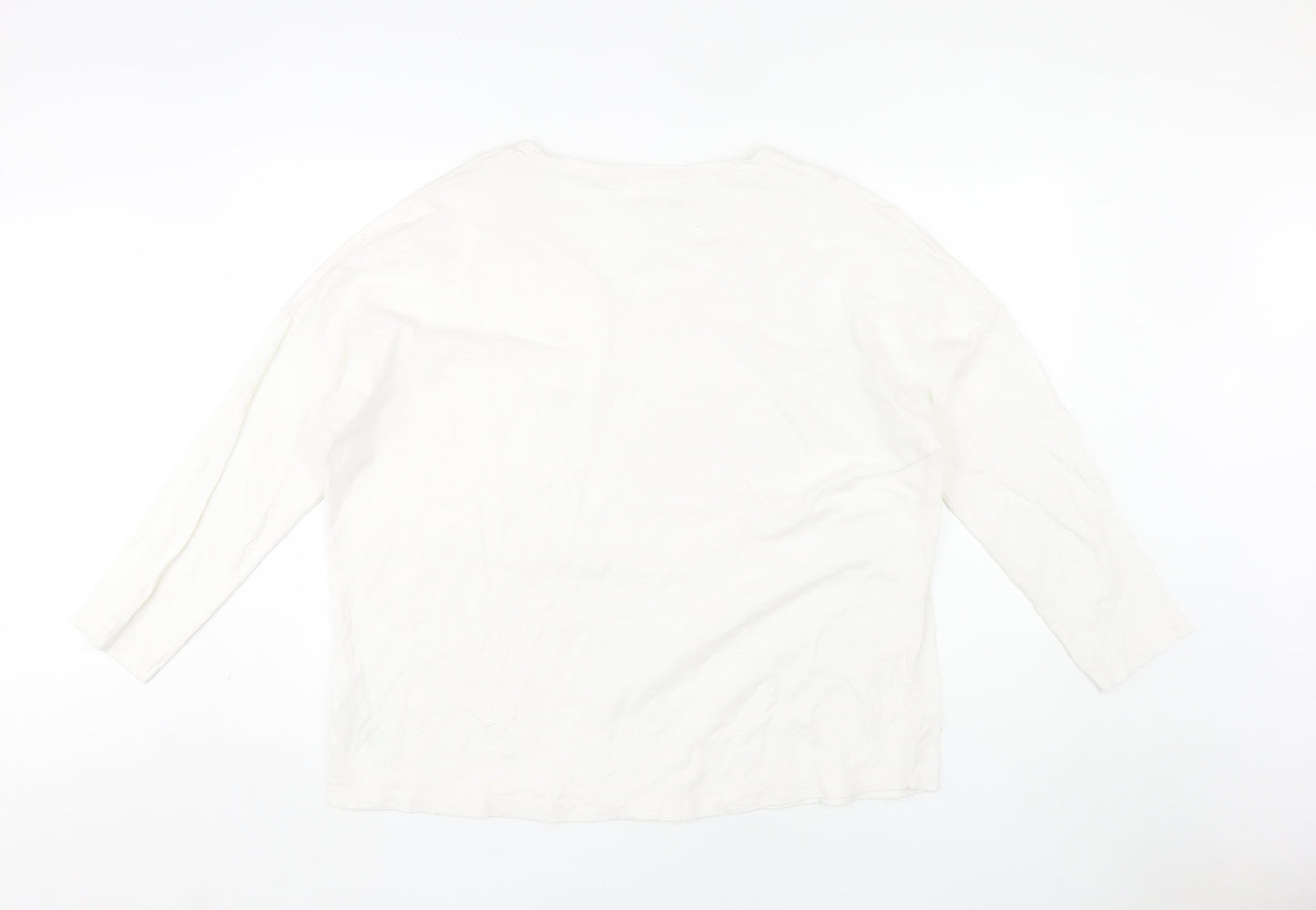 CAPSULE Women's White V-Neck T-Shirt, Size 18