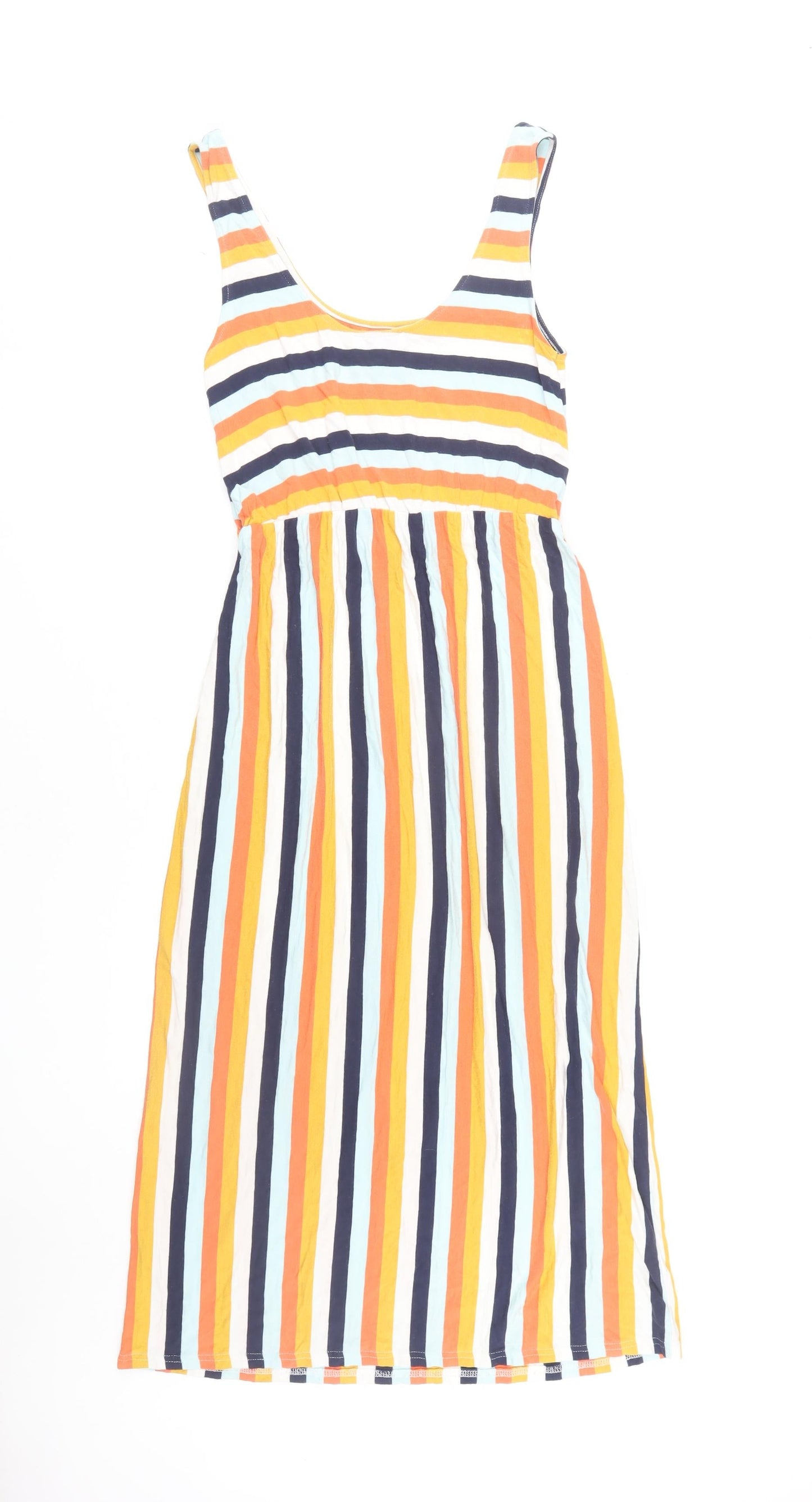 Warehouse Women's Multicoloured Stripe Midi Dress Size 8