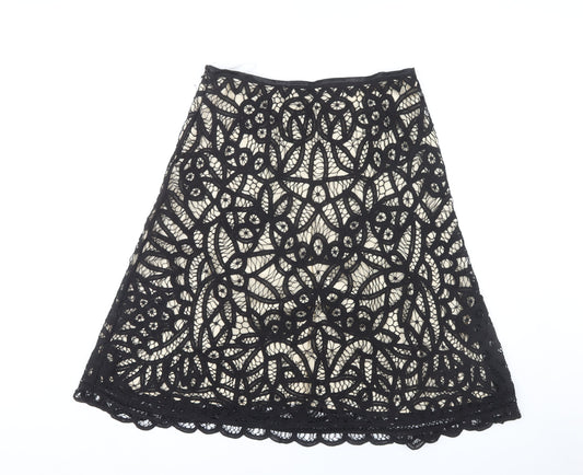 East Women's Black Lace A-Line Skirt Size 14