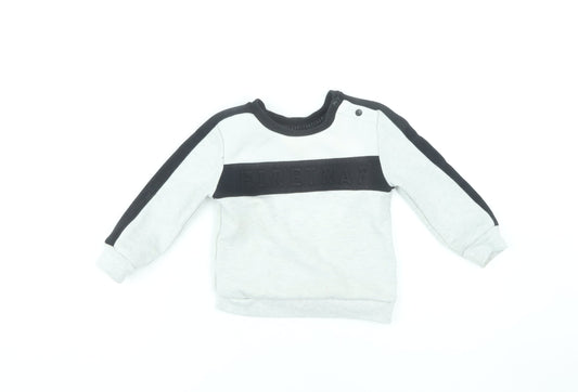 Firetrap Unisex Grey Black Casual Top, 18-24 Months