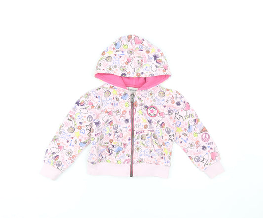 Converse Girls Pink Graphic Print Full Zip Hoodie 2 Years