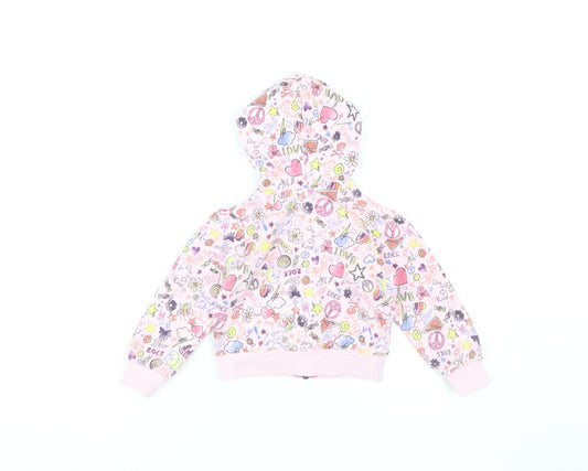 Converse Girls Pink Graphic Print Full Zip Hoodie 2 Years