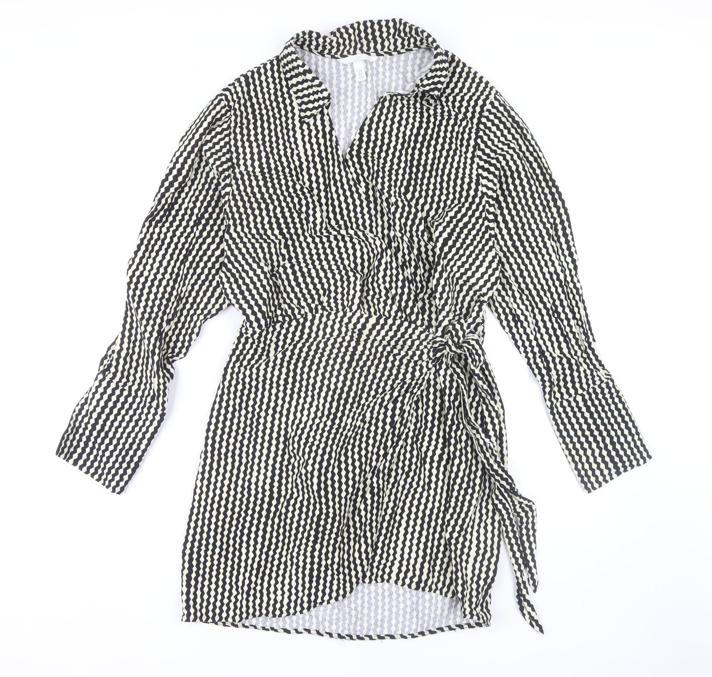 H&M Women's Black White Shirt Dress M