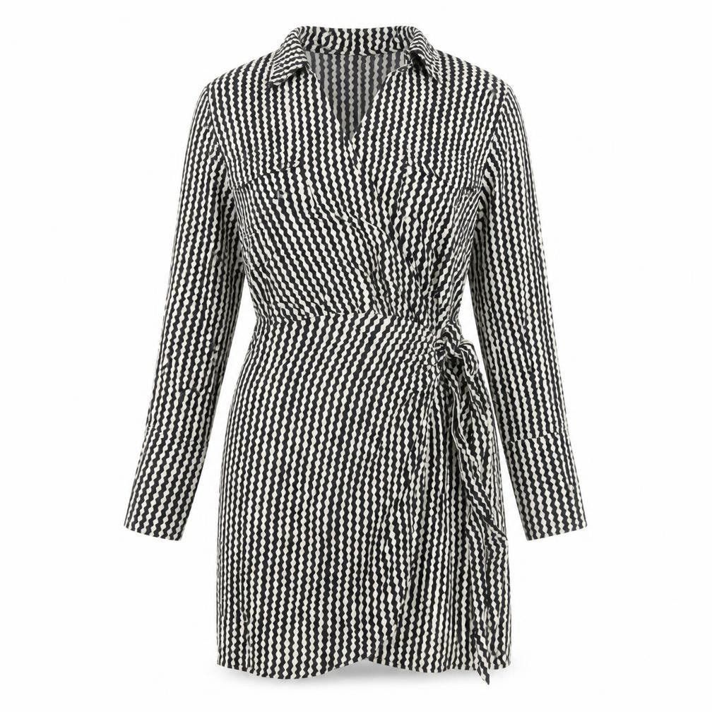 H&M Women's Black White Shirt Dress M