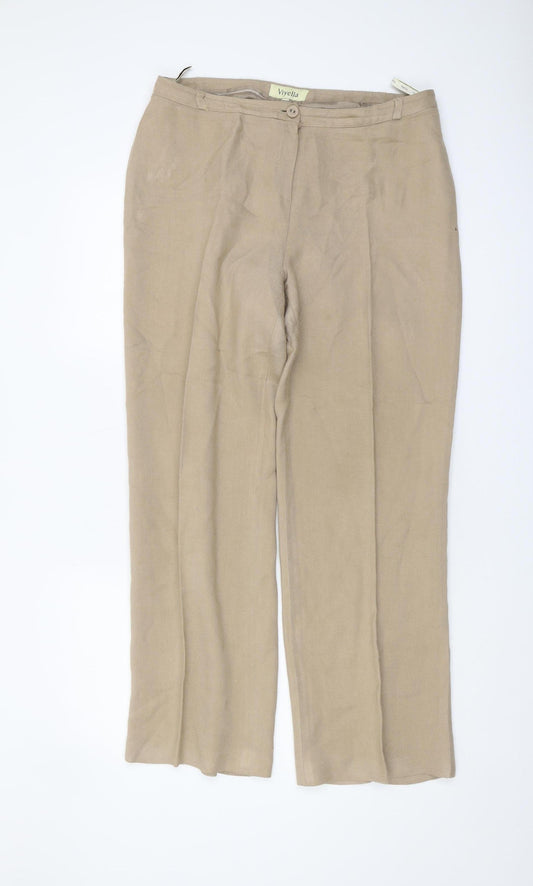 Viyella Women's Beige Straight Trousers Size 12