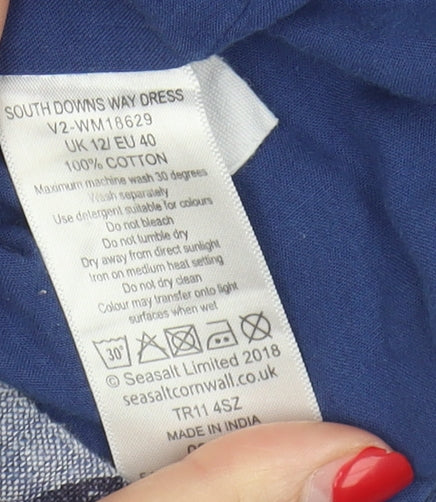 Seasalt Cornwall Women's Blue Floral Dress Size 12