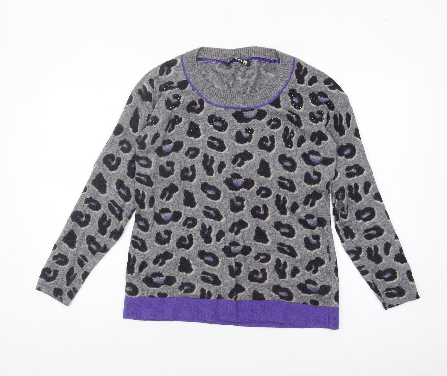 Betty Barclay Women's Grey Animal Jumper Size 10