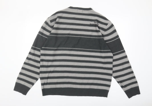 Giorgio Men's XL Grey Striped Pullover Jumper