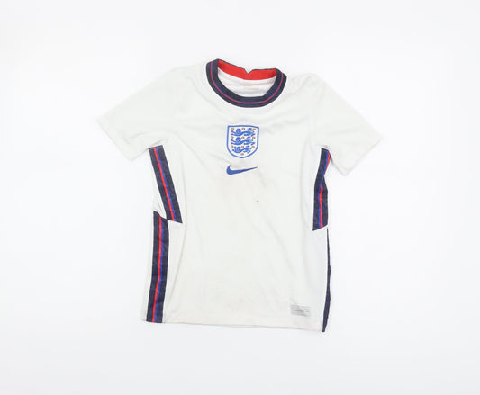 Nike Boys White Football T-Shirt S - Sports Style
