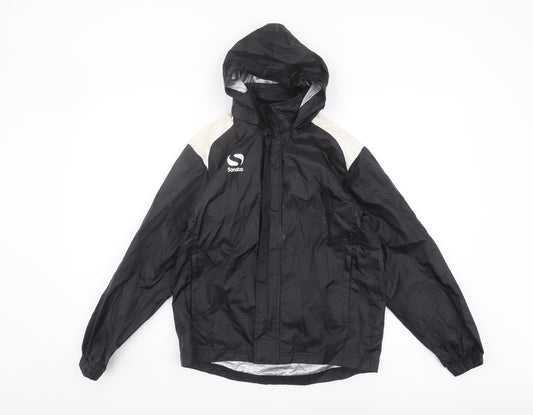 Sondico Boys Black Windbreaker Jacket, Size 9-10 Years