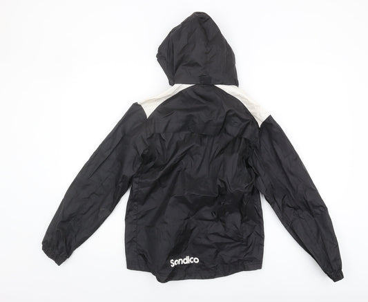 Sondico Boys Black Windbreaker Jacket, Size 9-10 Years