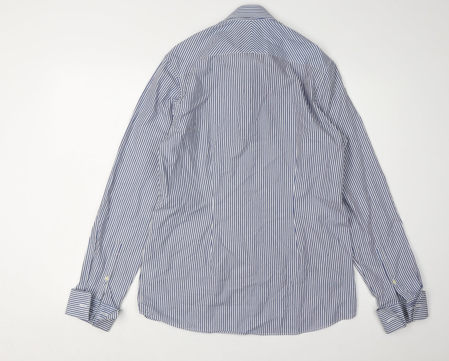 Next Men's Blue Striped Dress Shirt Size 15.5
